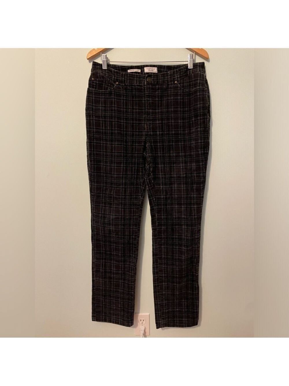 Charter Club Lexington Straight Plaid Pants Size 10